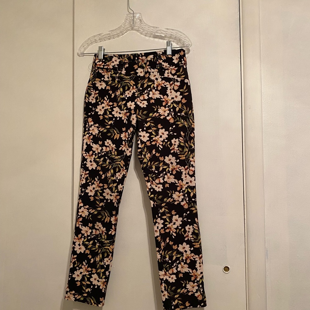 Joe Benbasset Black Floral Women's (S) Pull-On Casual Skinny Stretch Jeans